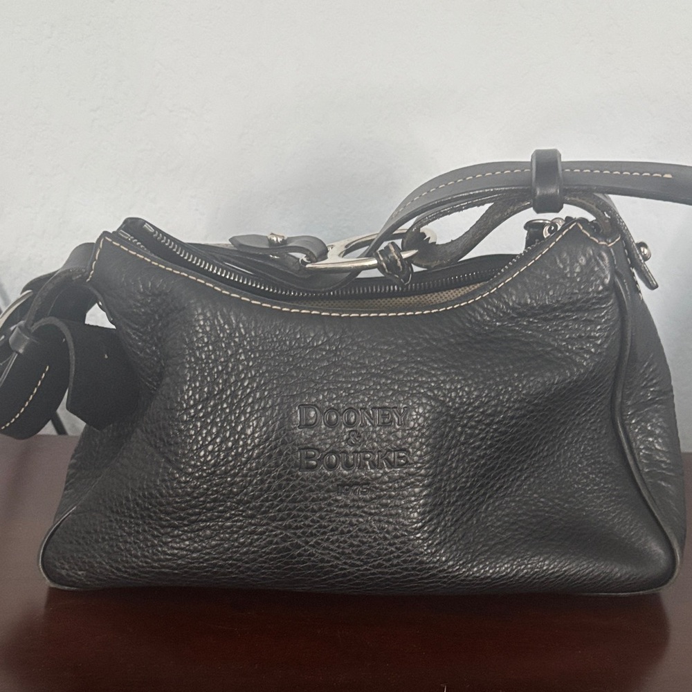 Dooney & Bourke Textured Black Leather Satchel